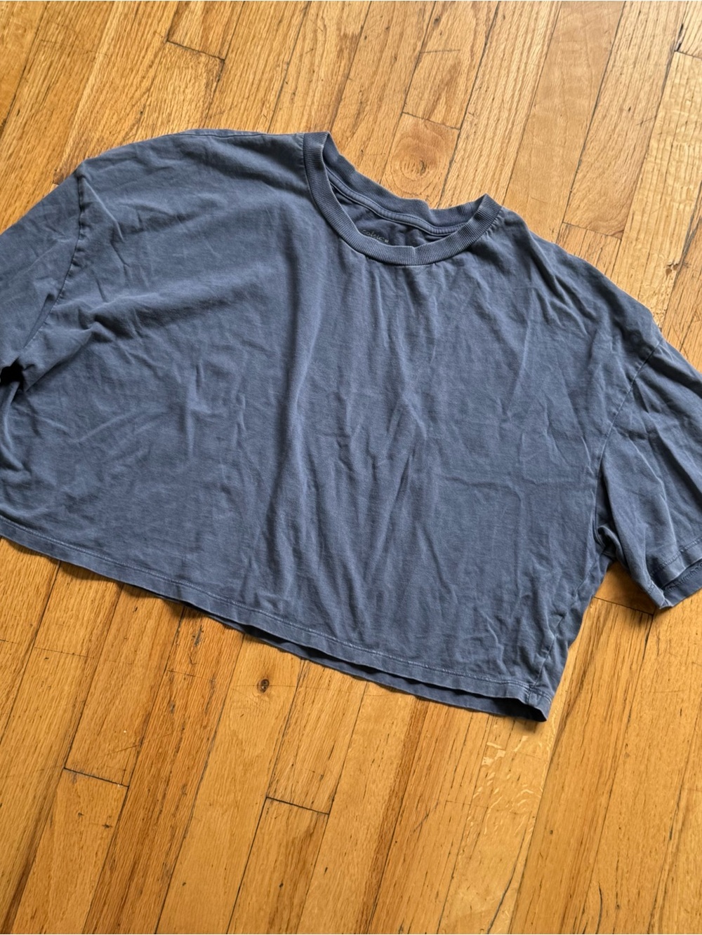 Colsie Washed Slate Blue Cropped Tee